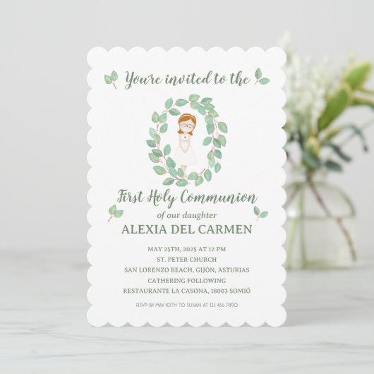 Invitación modelo Alexia Primera Comunión 招待状 (スタンド正面)