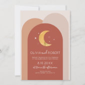 Invitación Modern Boho Moon Wedding Invitation 招待状 (正面)