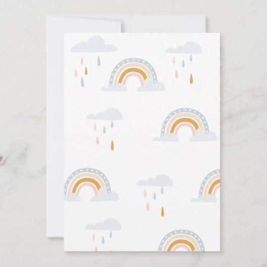 Invitación Modern Rainbow Invitation Birthday 招待状 (裏面)