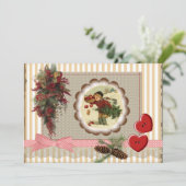 Invitación Navidad  estilo scrapbooking vintag 招待状 (スタンド正面)