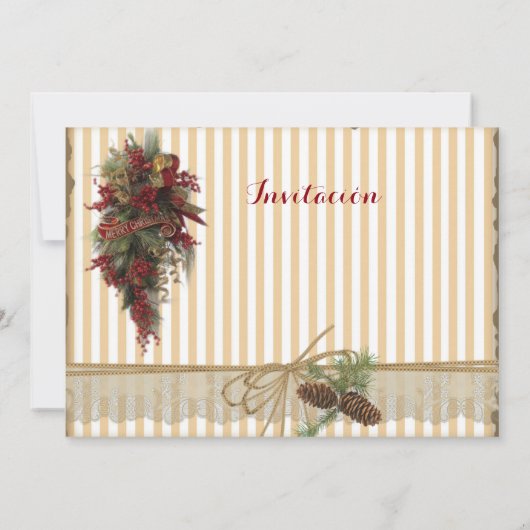 Invitación Navidad  estilo scrapbooking vintag 招待状 (裏面)