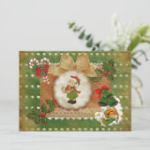 Invitación Navidad  estilo scrapbooking vintag 招待状 (スタンド正面)