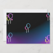 Invitación Neon Glow - Birthday Party with Photo 招待状 (裏面)