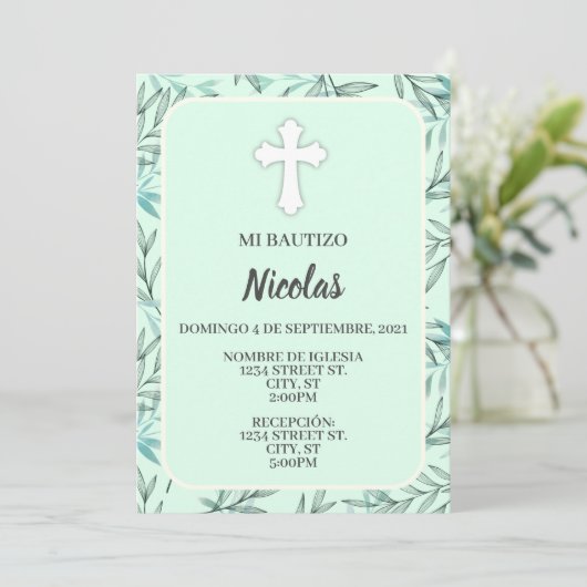 INVITACION NEUTRAL PARA EVENTO RELIGIOSO 招待状 (スタンド正面)