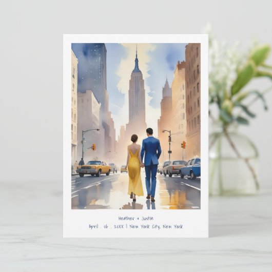 Invitación NY Iconic Building Colorful Cityscape 招待状 (スタンド正面)