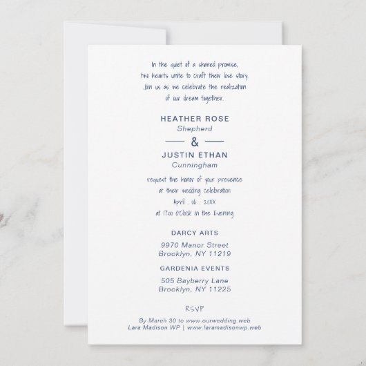 Invitación NY Iconic Building Colorful Cityscape 招待状 (裏面)