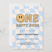 INVITACIÓN ONE HAPPY DUDE BIRTHDAY 招待状 (正面)