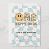 INVITACIÓN ONE HAPPY DUDE BIRTHDAY 招待状 (正面)