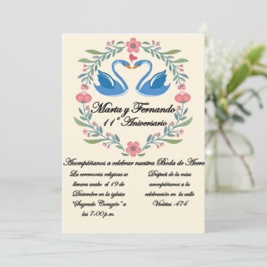 Invitacion para animversario o cumpleanos 招待状 (スタンド正面)