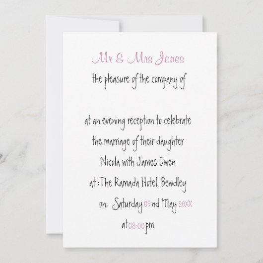 Invitación para boda con coche de novios 招待状 (裏面)