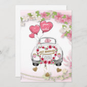 Invitación para boda con coche de novios 招待状 (正面/裏面)