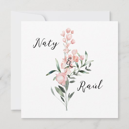 Invitación para Bodas Rosa Pastel 招待状 (裏面)