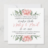 Invitación para Bodas Rosa Pastel 招待状 (正面)