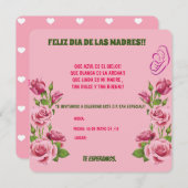 INVITACION PARA EL DIA DE LAS MADRES. 招待状 (正面/裏面)