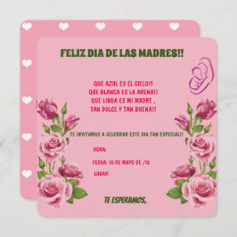 INVITACION PARA EL DIA DE LAS MADRES. 招待状