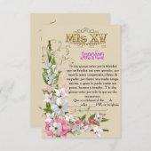 Invitación para fiesta de 15 años 招待状 (正面/裏面)