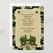 Invitacion para fiesta militar Soldado camuflage 招待状 (正面/裏面)