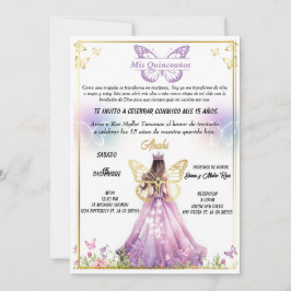 Invitación para fiestas de Quinceaños  招待状