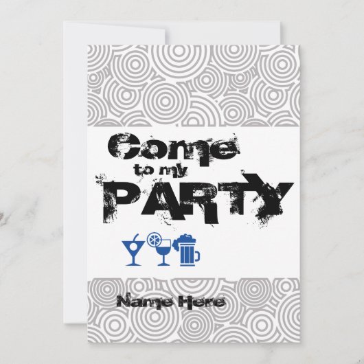 Invitación para personalizar Come to my Party 招待状 (正面)