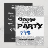 Invitación para personalizar Come to my Party 招待状 (正面/裏面)