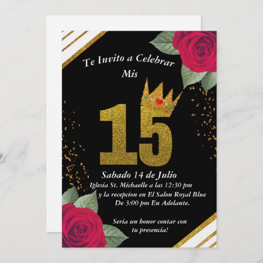 Invitacion para quinceañera  招待状 (正面/裏面)