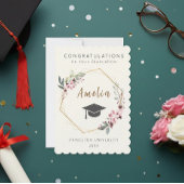 Invitación Personalized graduation ticket with cap 招待状
