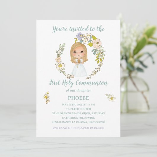 Invitación PHOEBE Primera Comunión 招待状 (スタンド正面)