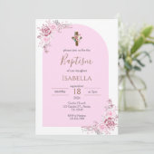 Invitación Pink Baptism Invitation 招待状 (スタンド正面)