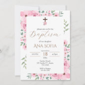 Invitación Pink Baptism Invitation 招待状 (正面)