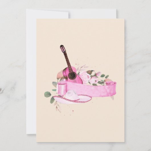 Invitación Pink de Charro Mariachi en Oro  招待状 (裏面)