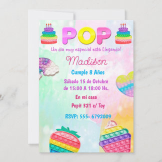 Invitación Pop It Niña 招待状