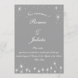 invitación pre-boda diente de león 招待状