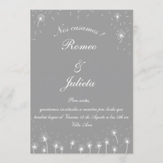 invitación pre-boda diente de león 招待状