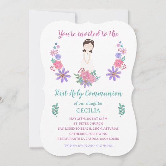 Invitación Primera Comunión CECILIA 招待状 (正面)