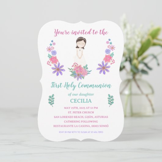 Invitación Primera Comunión CECILIA 招待状 (スタンド正面)