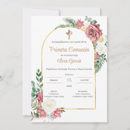 Invitación Primera Comunión Niña 招待状 (正面)