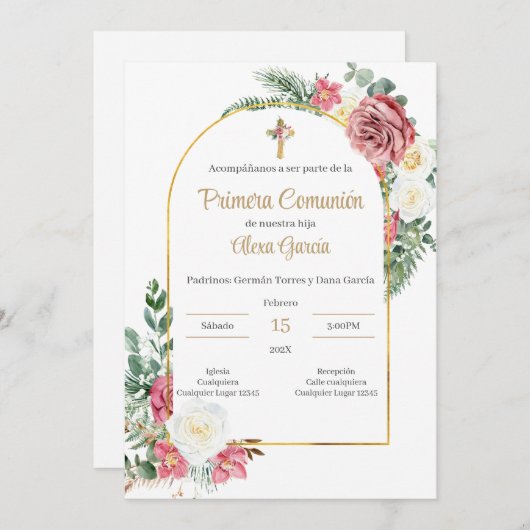Invitación Primera Comunión Niña 招待状 (正面/裏面)