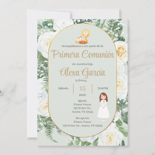 Invitación Primera Comunión Niña 招待状 (正面)