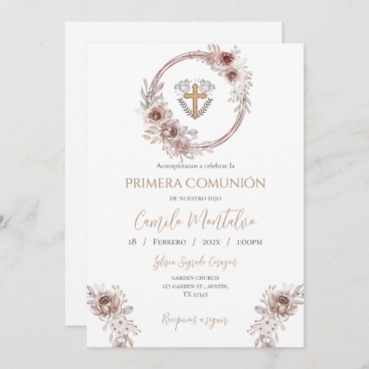 Invitación primera Comunión niño 招待状 (正面/裏面)