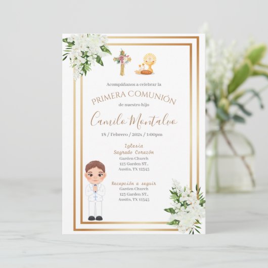 Invitación primera Comunión niño 招待状 (スタンド正面)
