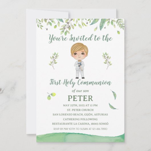 Invitación Primera Comunión PETER 招待状 (正面)