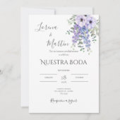 Invitación Purple Floral wedding invitation in 招待状 (正面)
