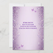 Invitación Quinceañera Purple Lilac Butterflies 招待状 (裏面)