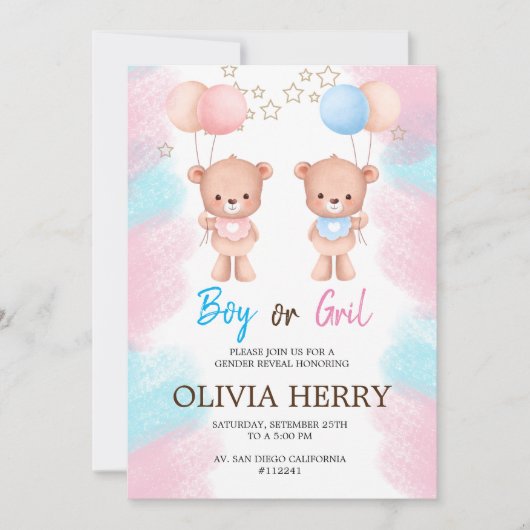 INVITACION REVELACION DE GENERO 招待状 (正面)