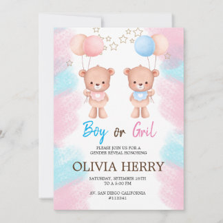 INVITACION REVELACION DE GENERO 招待状