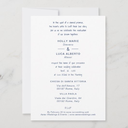 Invitación Rome Coliseum Colorful Cityscape Weddin 招待状 (裏面)