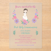 Invitación sobre acrílico Primera Comunión CECILIA アクリル招待状 (正面)