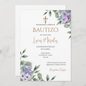 Invitación Spanish Baptism Boy invitation  招待状 (正面/裏面)