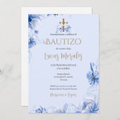 Invitación Spanish Baptism Boy invitation  招待状 (正面/裏面)