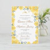 Invitación Spanish Quinceanera yellow floral invit 招待状 (スタンド正面)